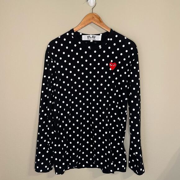 Comme des Garçons PLAY Polka-Dot Long Sleeve T-Shirt L - Picture 3 of 9